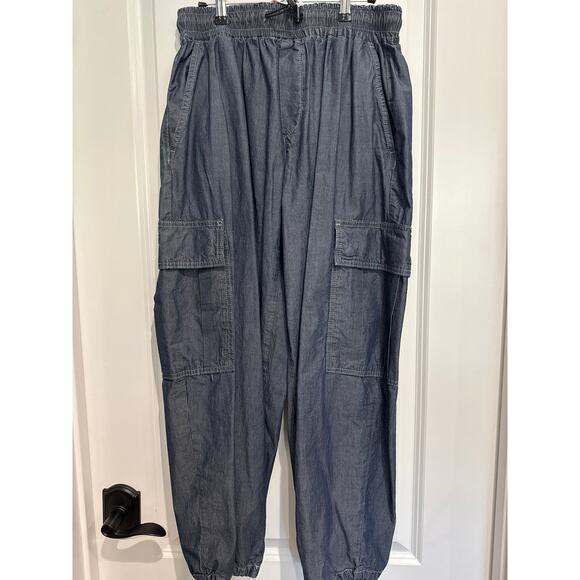 MSRP $148 Pilcro Denim Bungee Wide-Leg Parachute Trousers Size S | SAME DAY SHIP - Picture 5 of 10